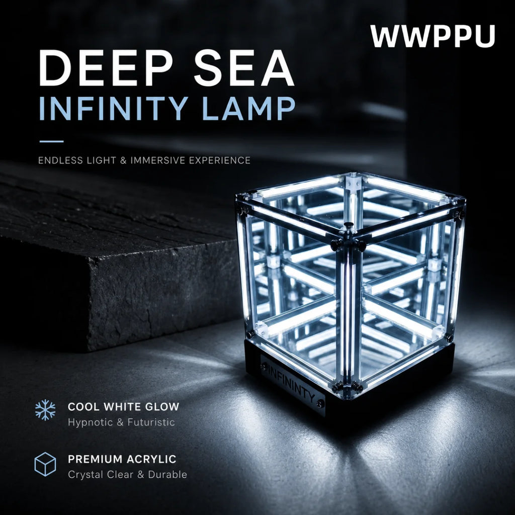 WWPPU Hypercube LED Table Lamp Multi-layer Mirror Infinity Projection Abyss Box Premium Acrylic Geek Room Decor Items